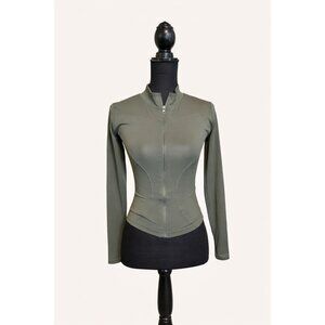 Dazy Olive Green Zip-Up Fitted Jacket – Size M